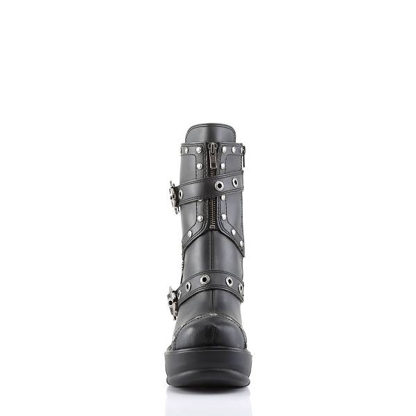 Demonia Women's Sinister-201 Platform Boots - Black Vegan Leather D1639-08US Clearance